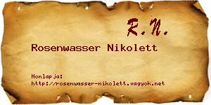 Rosenwasser Nikolett névjegykártya